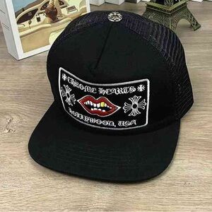 Chrome Hearts Black Mesh Cap with Embroidered Patch